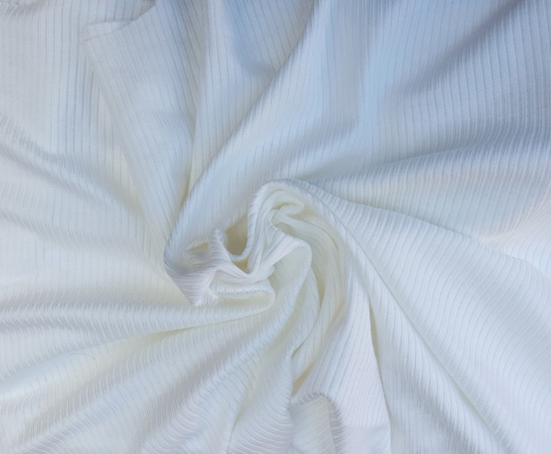  White Cotton 1x1 Rib Knit Fabric by The Yard 2/13/23