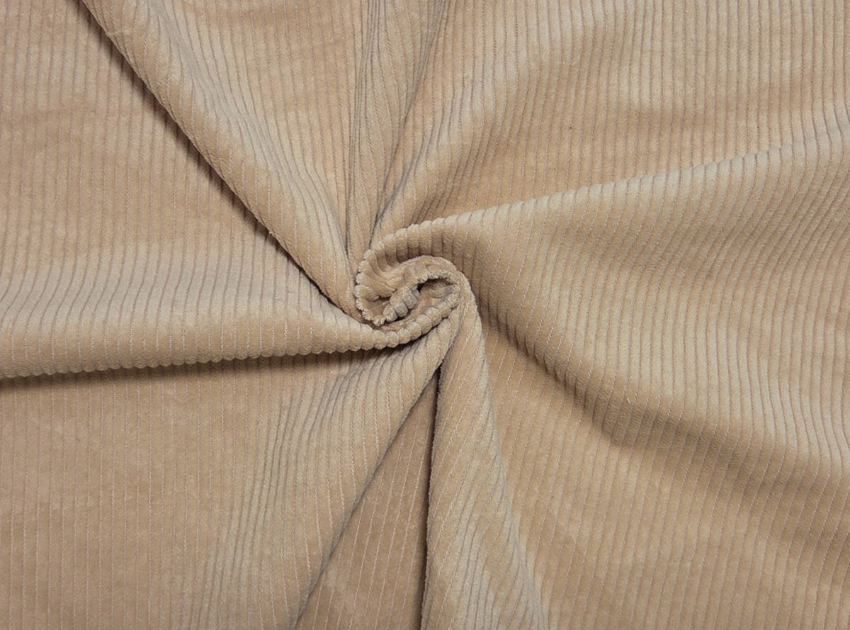 Beige 100% Cotton 6 Wale Jumbo Corduroy Fabric