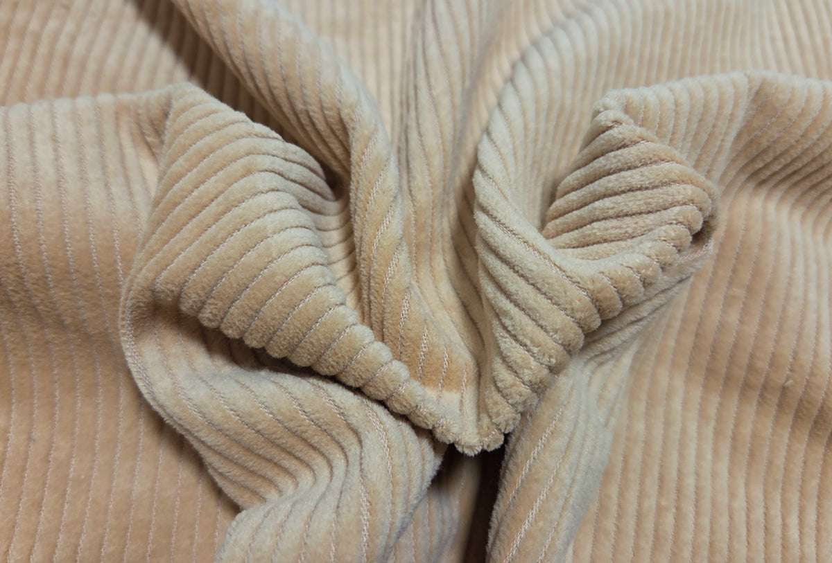 Beige 100% Cotton 6 Wale Jumbo Corduroy Fabric