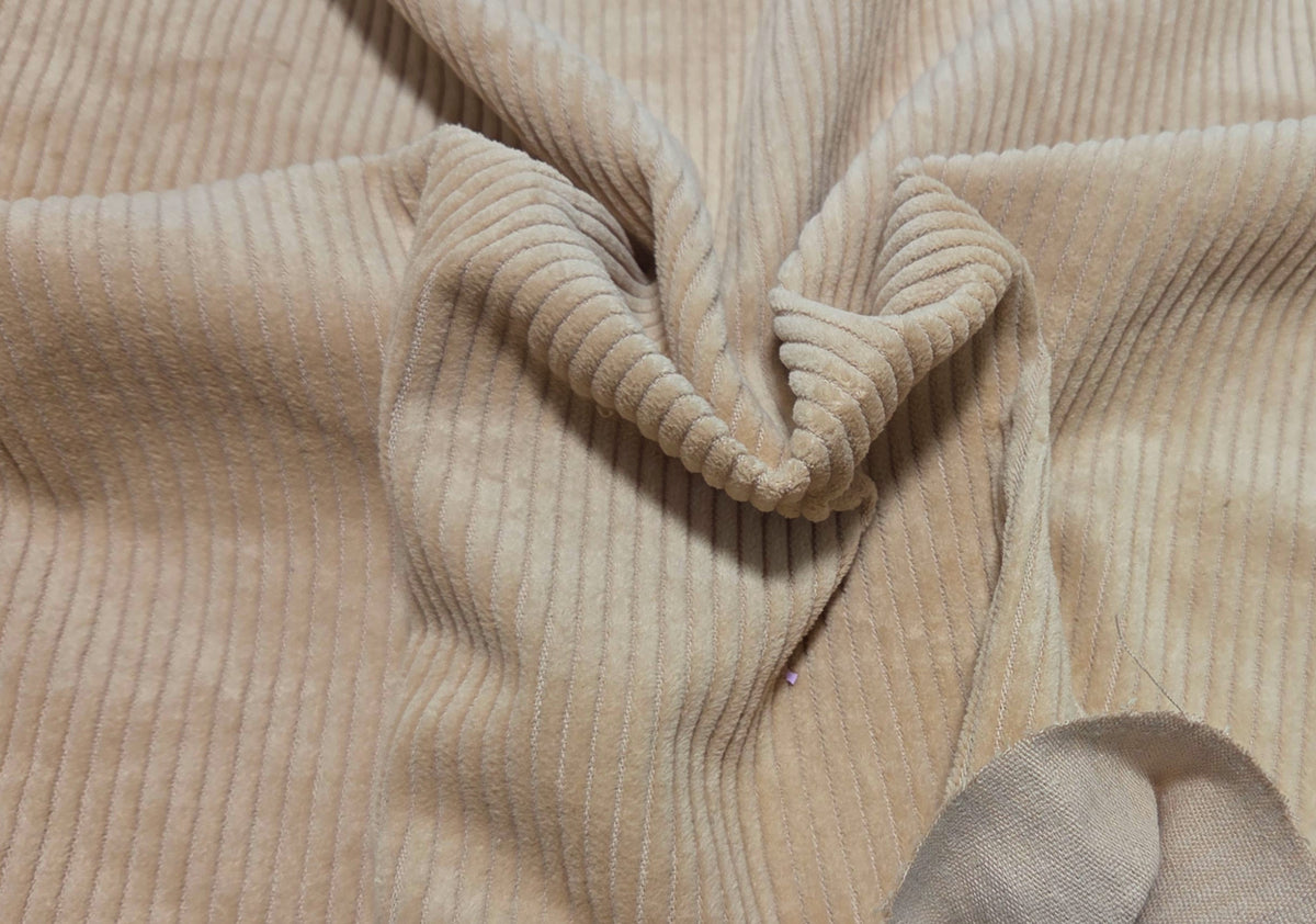 Beige 100% Cotton 6 Wale Jumbo Corduroy Fabric