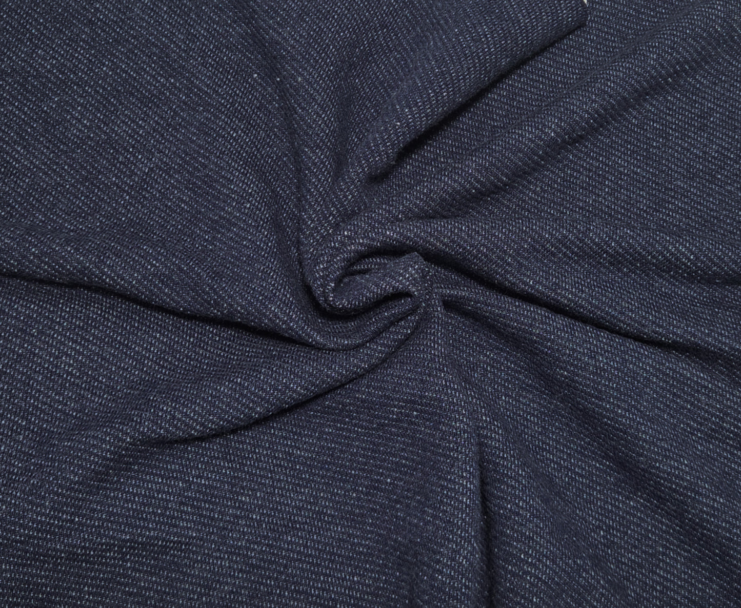 Two Tone Navy White 100% Cotton  French Terry Knit Fabric