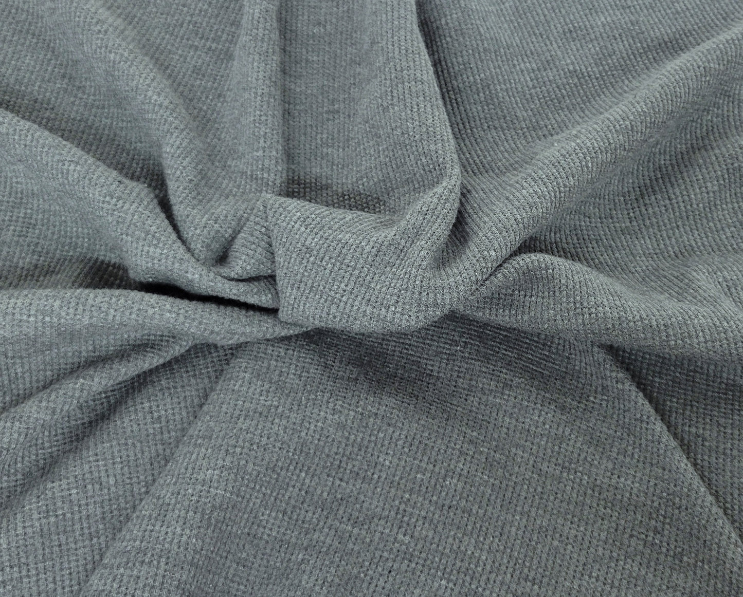 Cotton Thermal Knit Fabric Dk. Heather Gray 260GSM Fabric