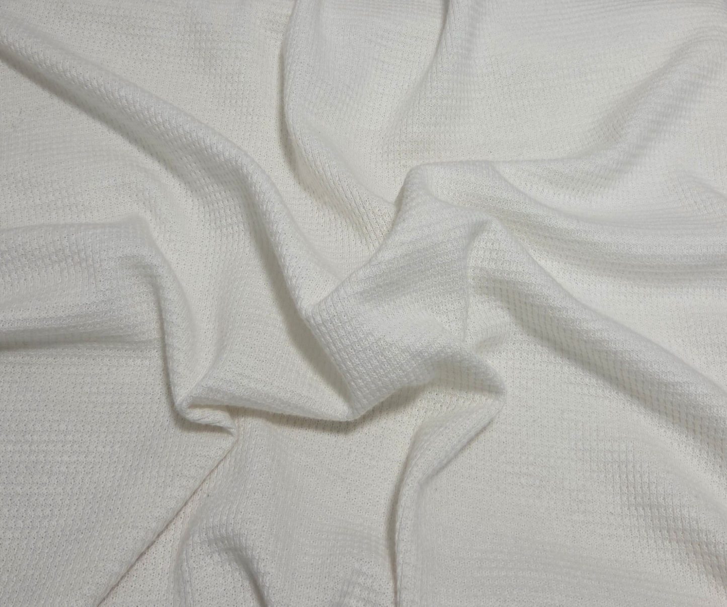 Cotton Thermal Knit Fabric Off White 190GSM Fabric