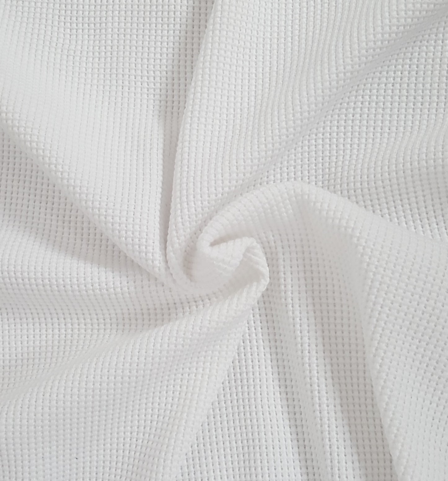 Cotton Thermal Knit Fabric White 400GSM