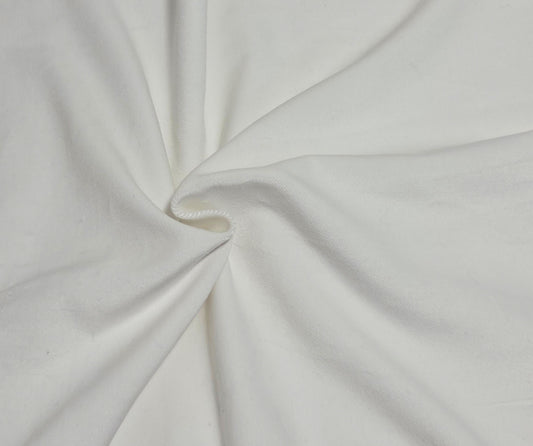 White Cotton Woven Velvet Fabric 340 GSM