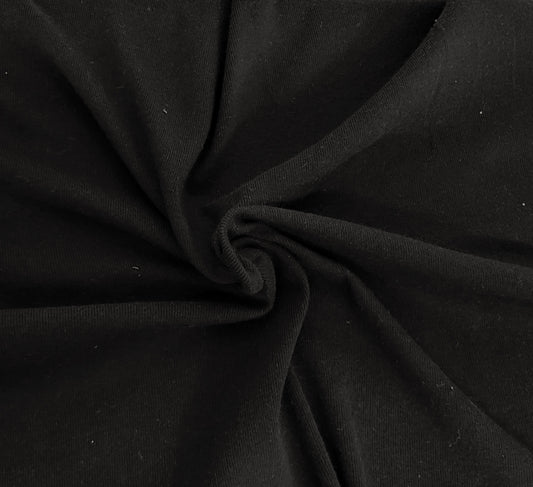 Black 1x1 Rib Knit 100% Cotton 290GSM 46" Width