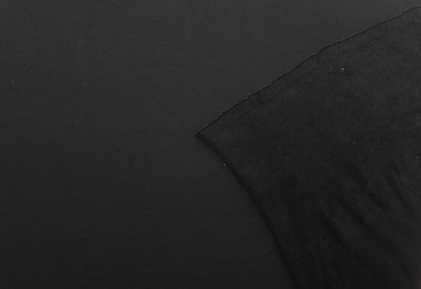 Black Cotton Brushed French Terry Knit