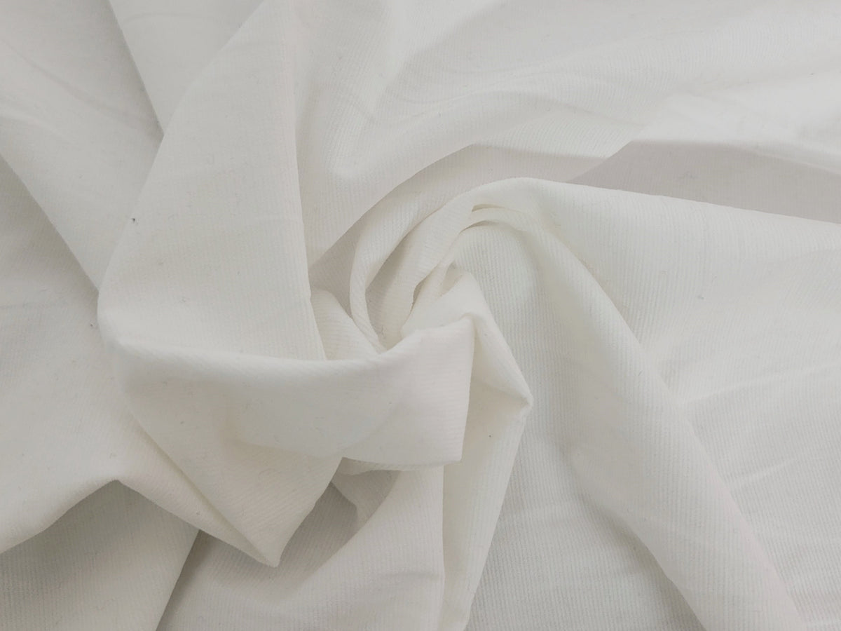 White PFD 100% Cotton Corduroy 28 Fine Wale