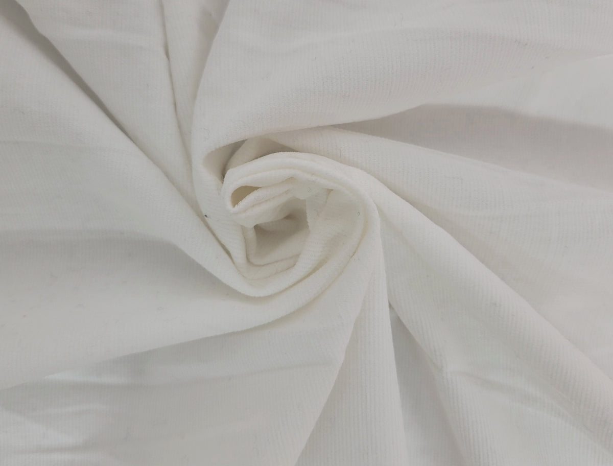White PFD 100% Cotton Corduroy 28 Fine Wale