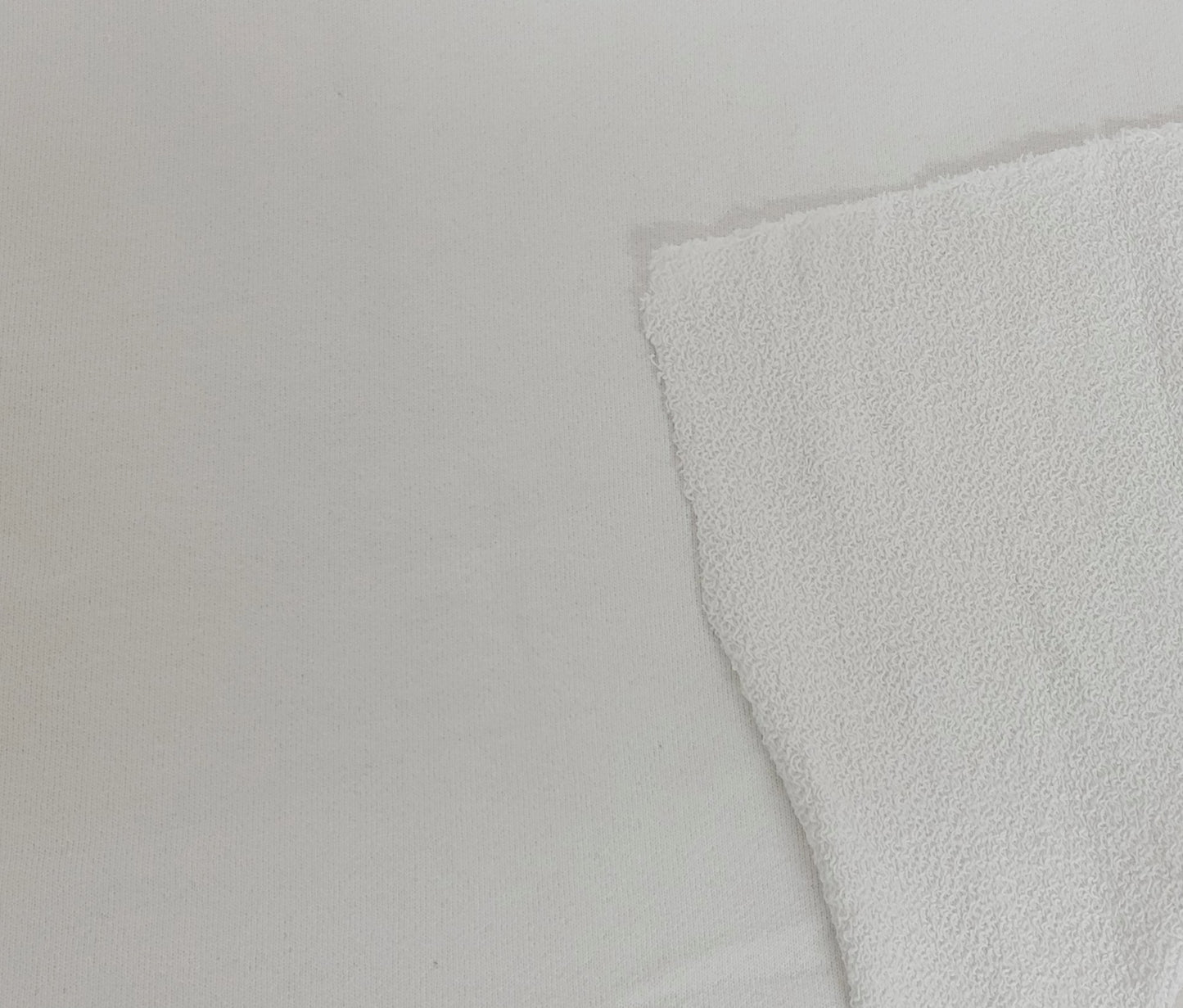 Bright White Cotton French Terry Knit 390 GSM