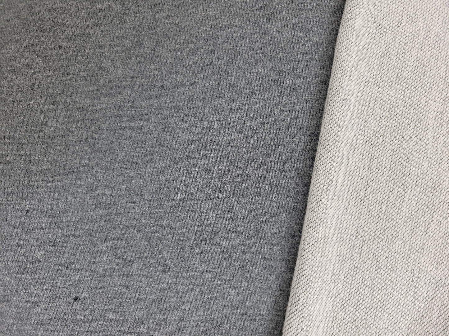 100% Cotton Dk Heather Gray French Terry Knit 340GSM 66"Width