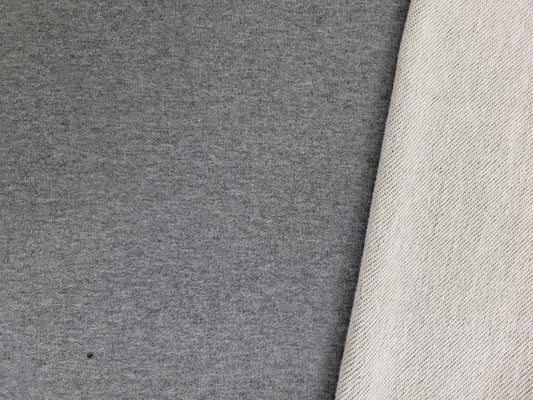 100% Cotton Dk Heather Gray French Terry Knit 340GSM 66"Width
