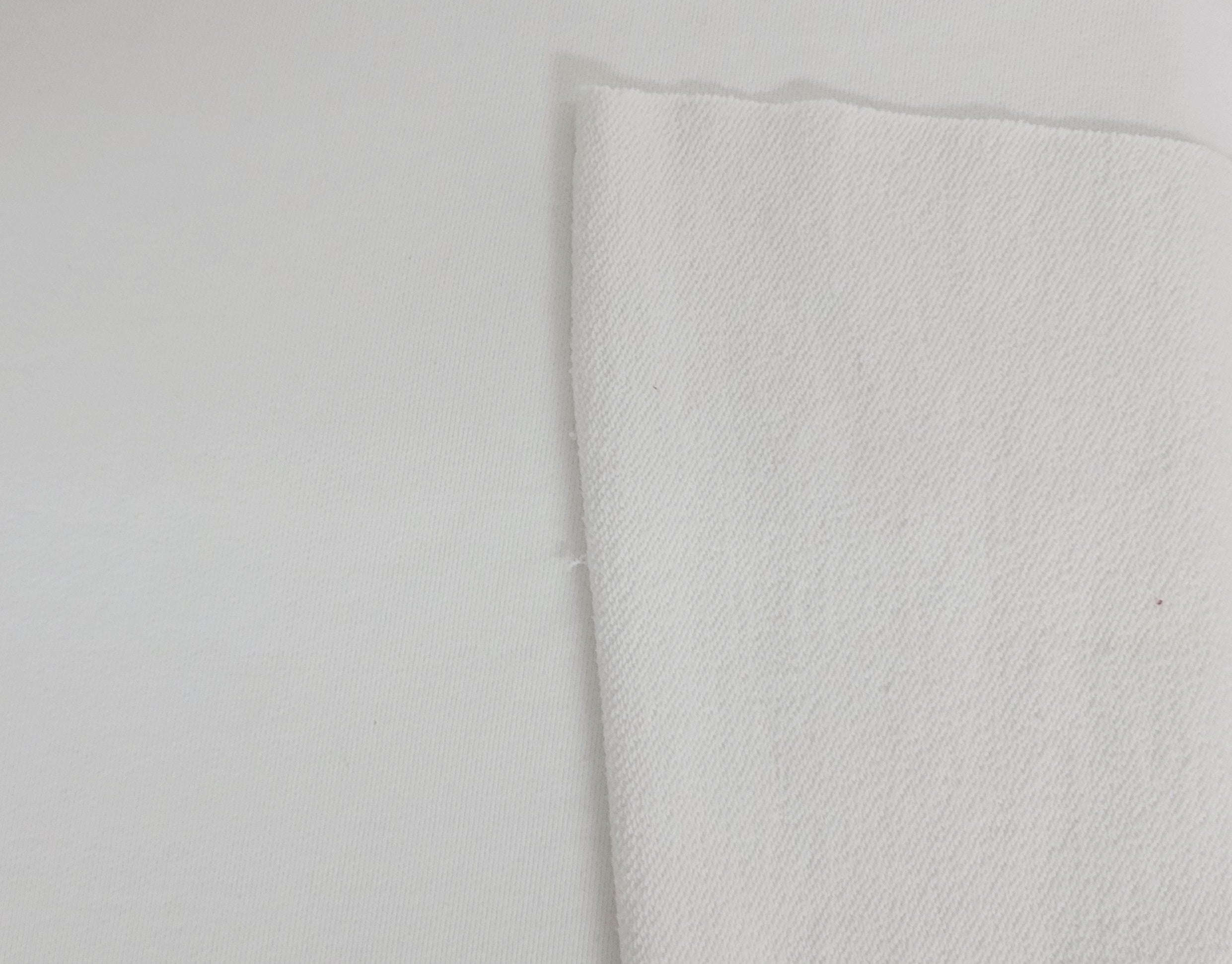 White Cotton French Terry Knit 460GSM Fabric – Koshtex