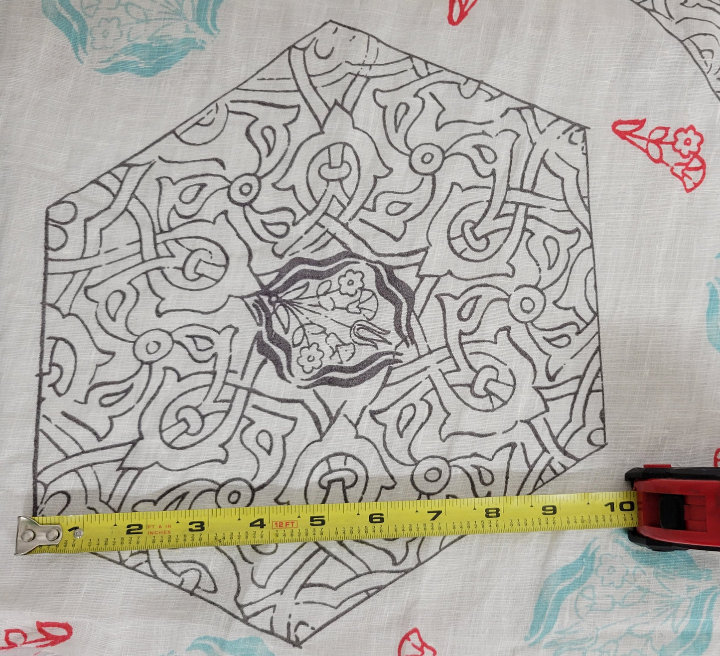 100% Woven Linen Blue Gray Abstract Print