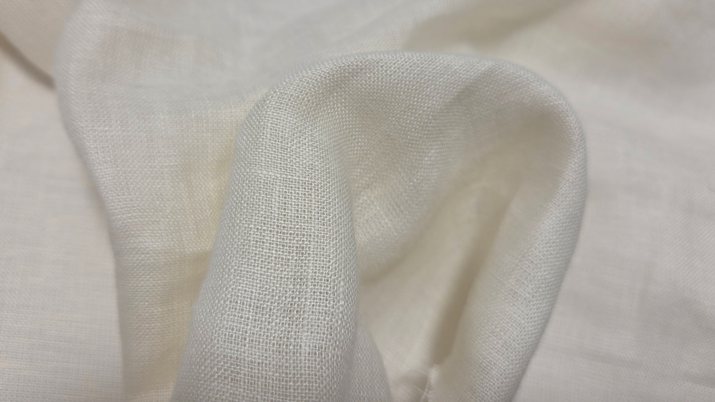 100% Woven Linen Fabric Ivory 120GSM