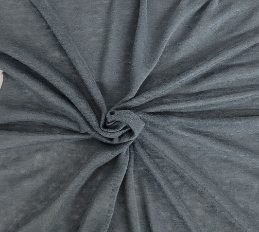 Dark Gray 100% Linen Jersey