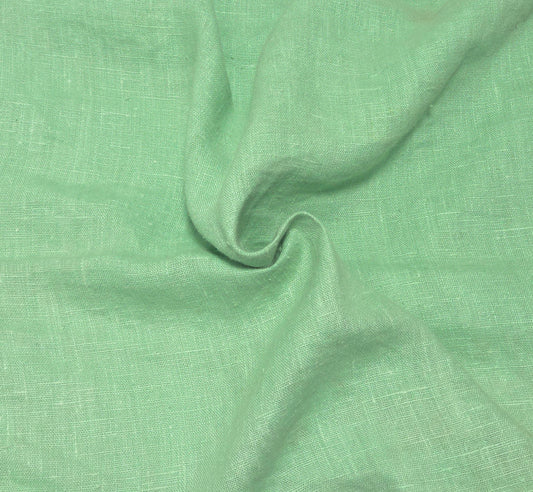 100% Woven Linen Prewashed Fabric Fresh Mint 200GSM