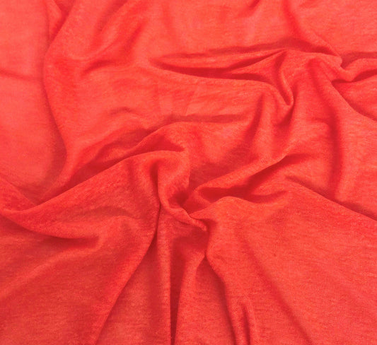 deadstock 100% linen jersey in orange color for t shirts dresses tank tops head wraps