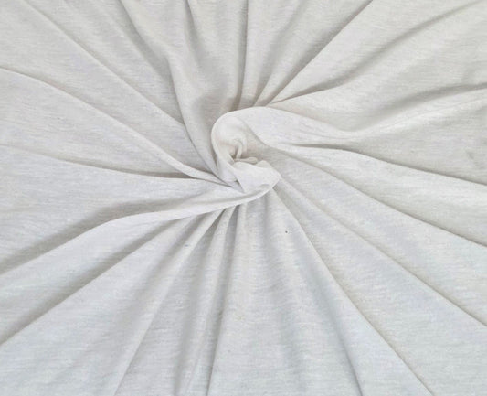 white linen jersey knit fabric by the yard and wholesale deadstock. for t shirts, dresses, head wraps, tanks