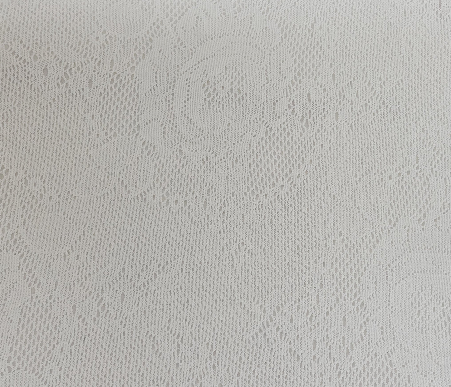 Off White Polyester Crochet Knit Lace