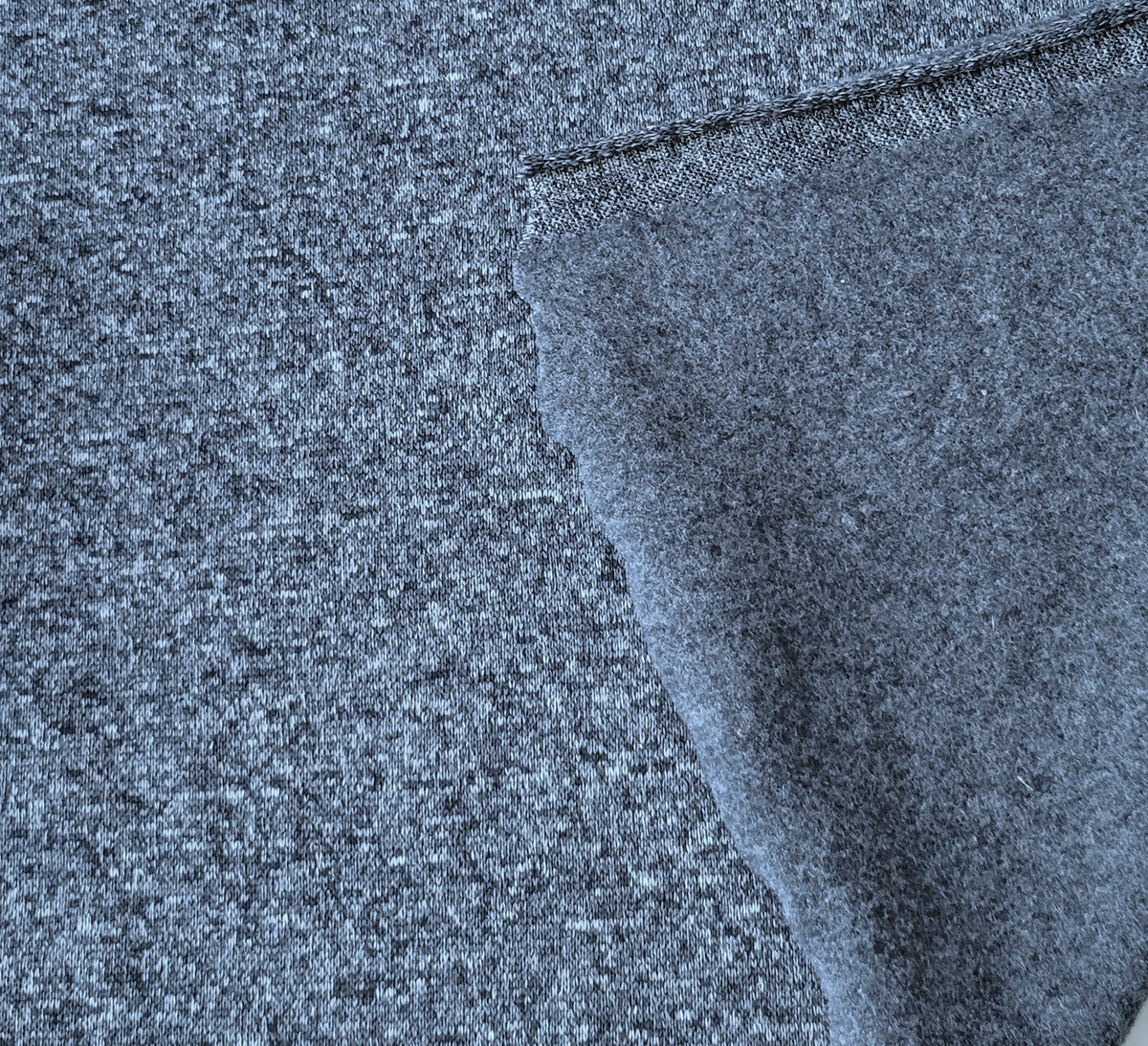 Heather Denim Sweatshirt Fleece Knit Fabric