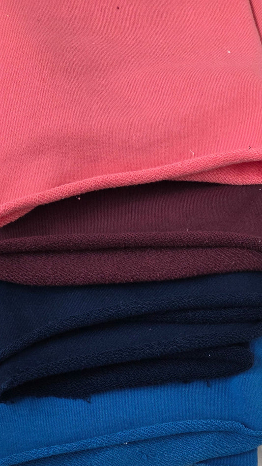 cotton french terry knit fabric loopback french terry for sweaters, hoodies, zip ups and joggers