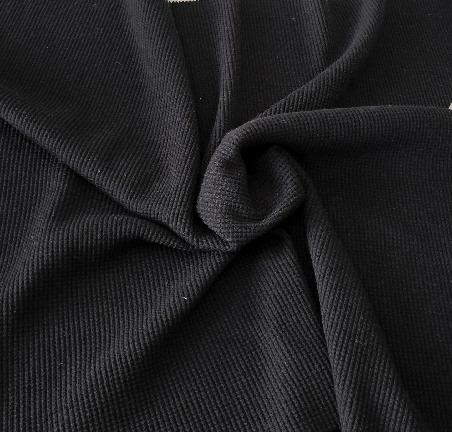 Cotton Blend Thermal Knit Fabric Black 250GSM