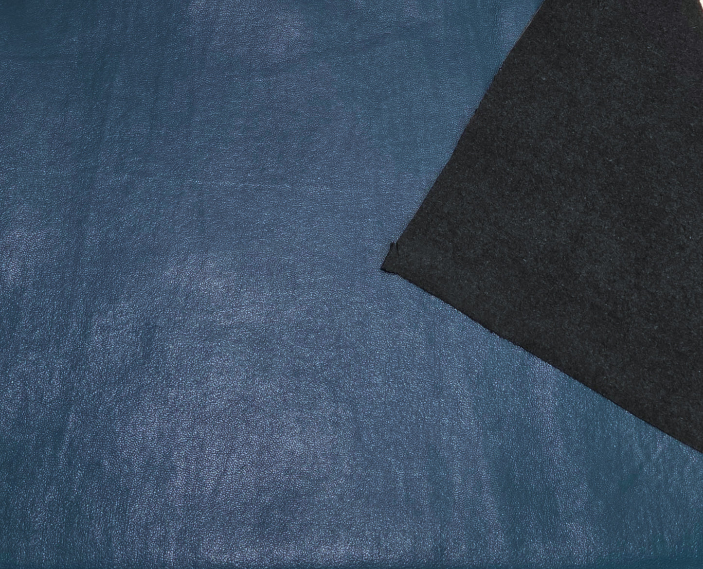 Dk Teal Recycled Leather PU Blend Fabric
