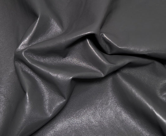 Shadow Gray Recycled Leather PU Blend Fabric