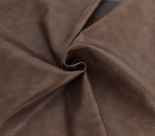 Brown Recycled Leather PU Blend Fabric