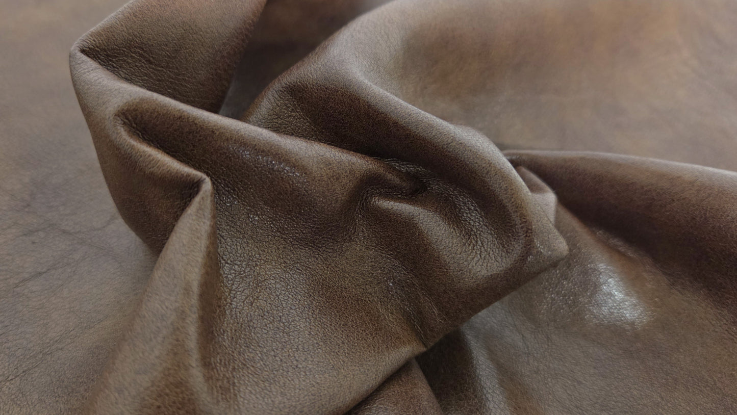 Brown Recycled Leather PU Blend Fabric