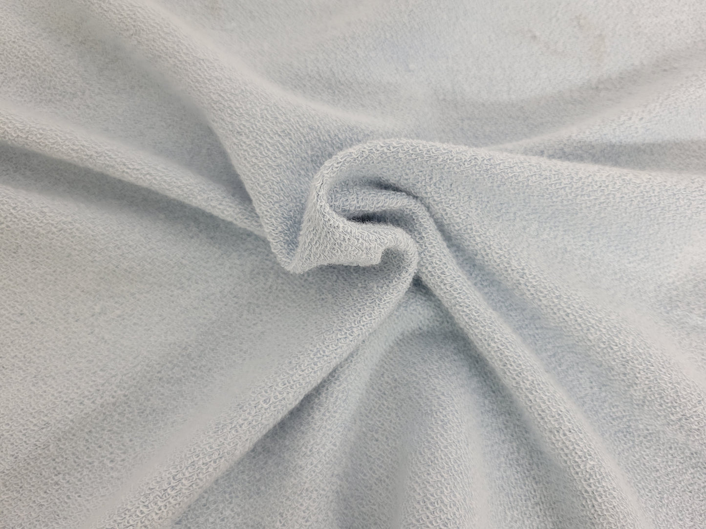 Powder Blue French Terry Knit Prewashed Cotton Tencel Spandex