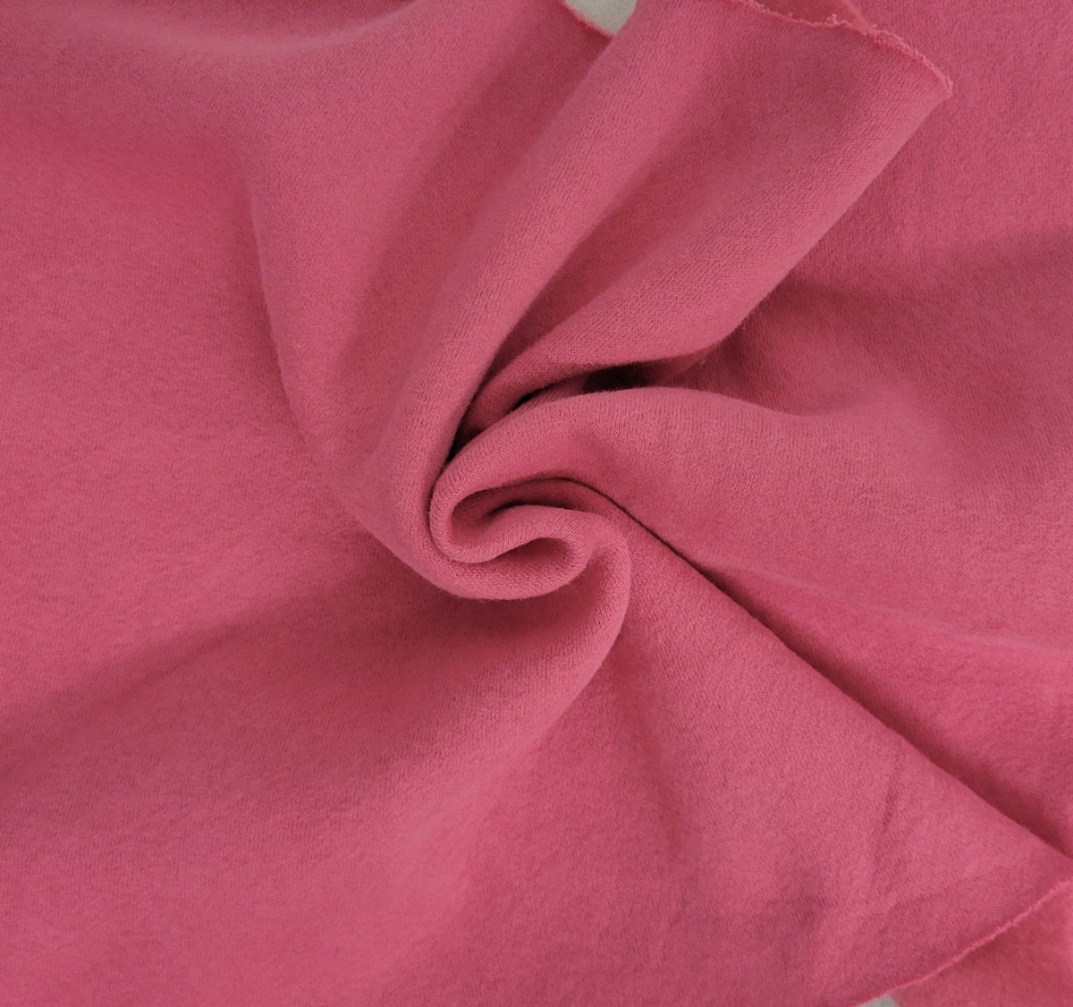 bubble gum pink cotton sweatshirt fleece brushed knit fabric by the yard for hoodies, sweatshirts, zip ups, blankets