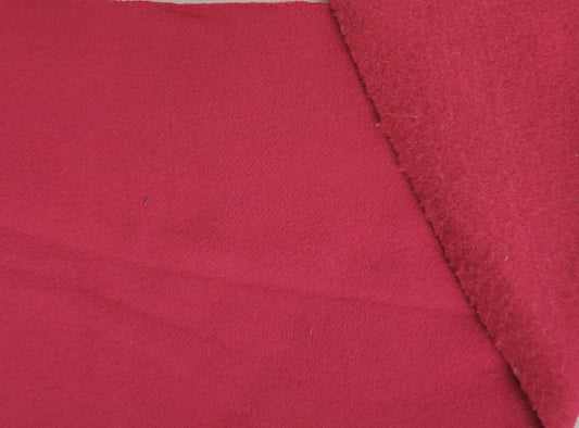 Dark Red Cotton Blend Sweatshirt Fleece Knit Fabric 300GSM