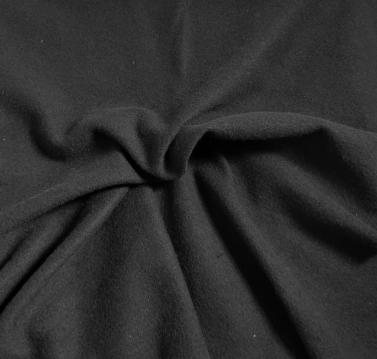 Black Cotton Blend Sweatshirt Fleece Knit Fabric 270GSM