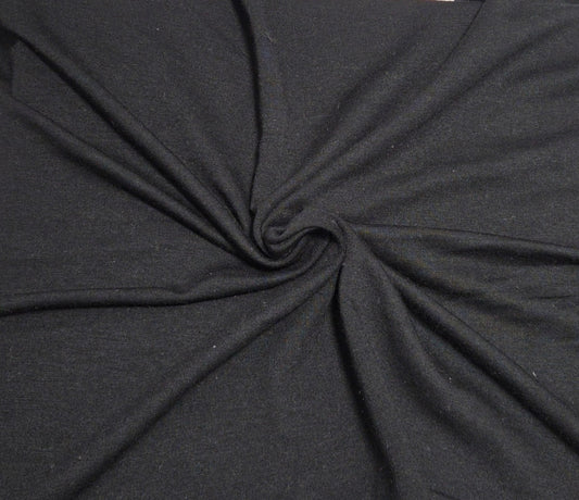 black tencel spandex sweatshirt fleece knit fabric by yard and wholesale in los angeles for cozy hoodies, sweatshirts, zip ups, joggers, kids apparel, and dog clothes
