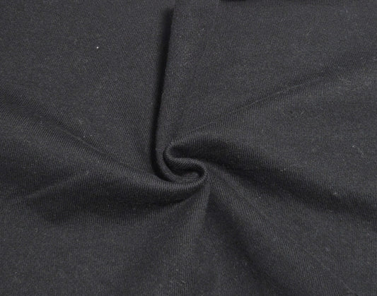 black midweight cotton sweatshirt fleece knit fabric by yard for joggers, hoodies, sweaters, zip ups, blankets