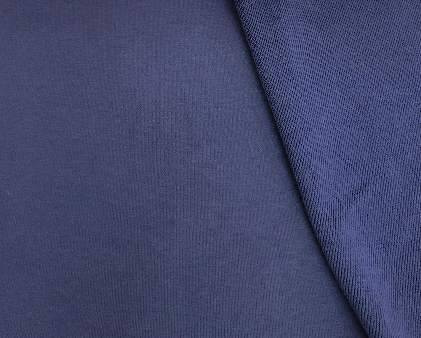 Navy Silk Cotton French Terry Knit
