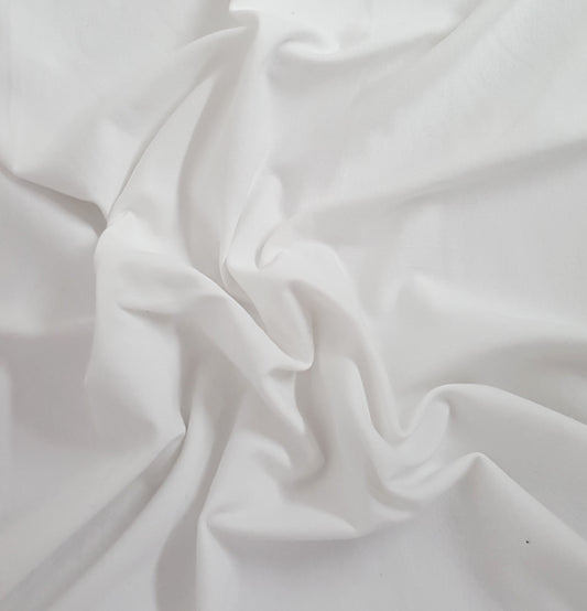 White Cotton Spandex Jersey Fabric