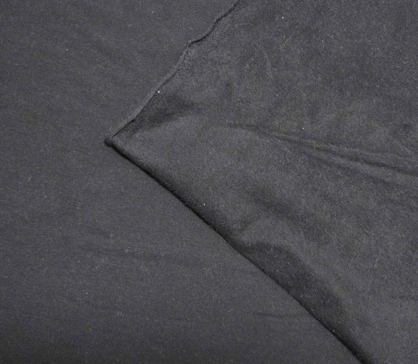 Black Pima Cotton Spandex Sweatshirt Fleece Knit