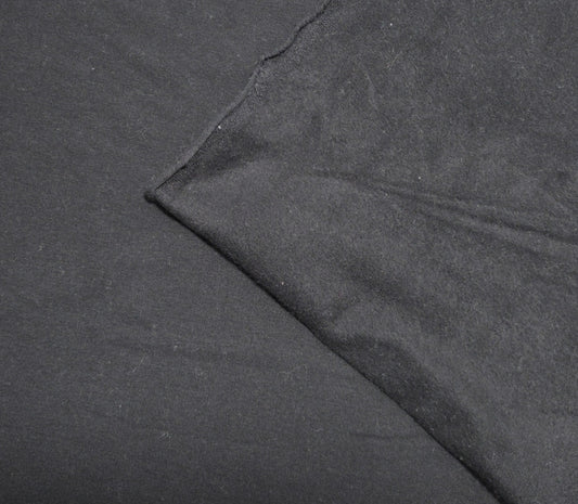 Black Pima Cotton Spandex Sweatshirt Fleece Knit