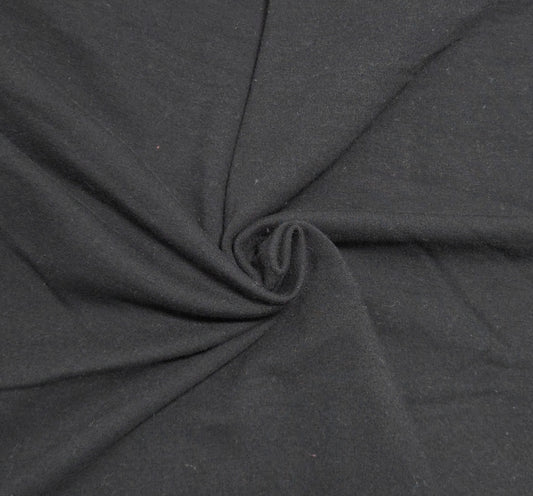 black pima cotton stretch fleece knit fabric by yard and wholesale in los angeles for hoodies, zip up, joggers, soft with stretch