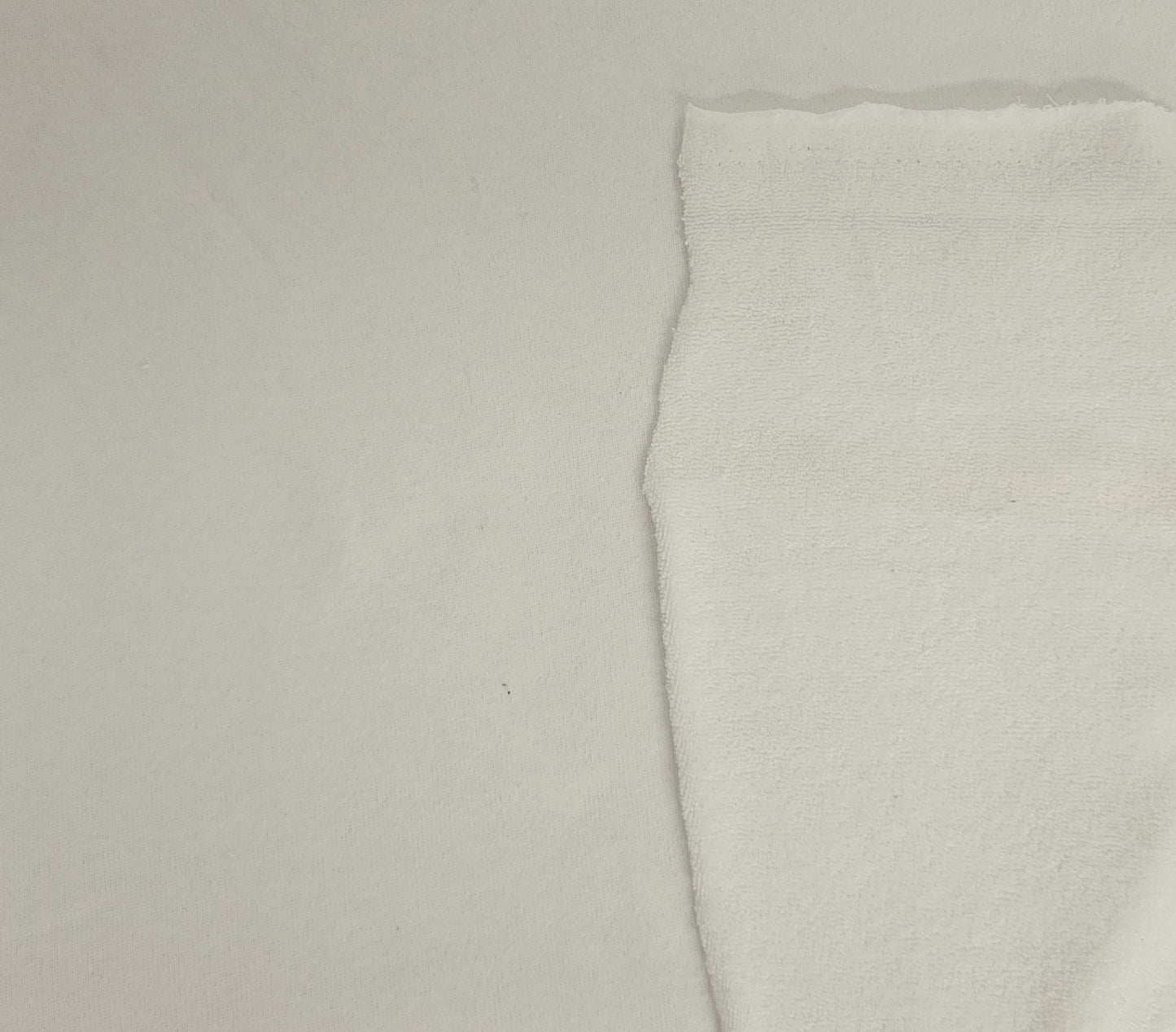 White Cotton Blend Loop Terry Knit
