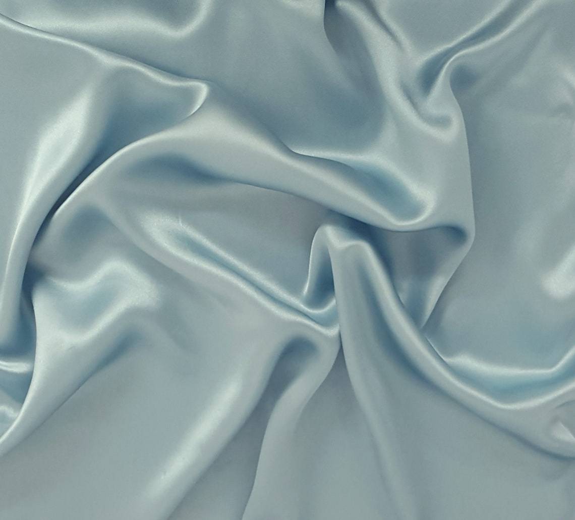 Baby Blue 100% Silk Charmeuse Fabric