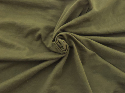 Olive Cotton Jersey Fabric 76" Wide