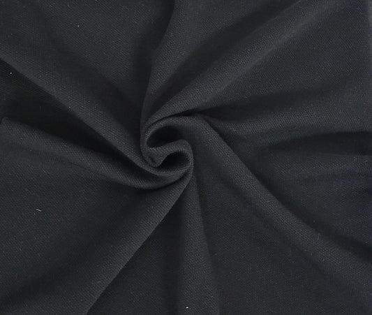 black cotton fleece knit fabric by the yard and wholesale for hoodies zip ups joggers