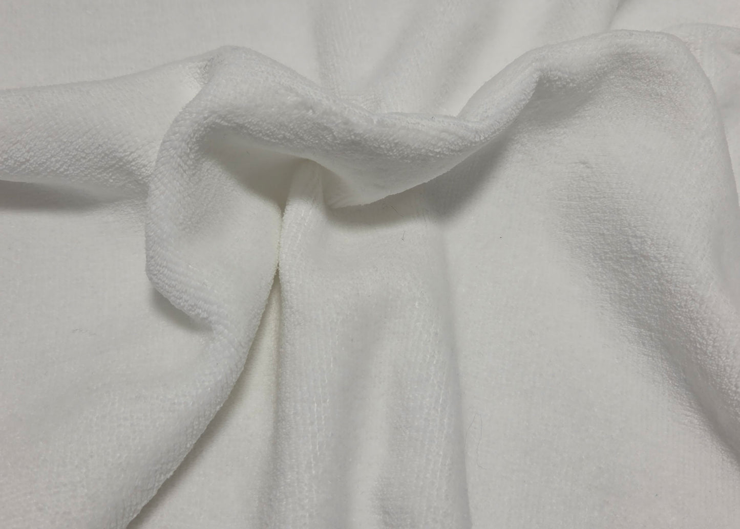 White PFD Cotton Velour French Terry Knit Fabric