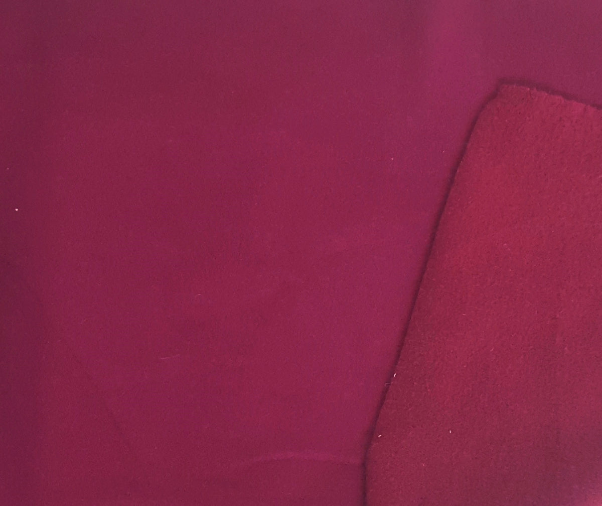 Wine Cotton Blend Fleece Knit Fabric 300GSM