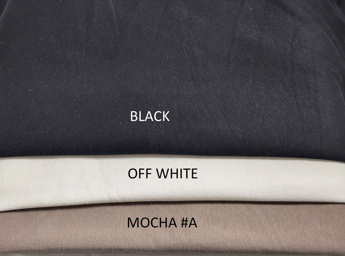 Black Cotton Blend Sweatshirt Fleece Knit Fabric 270GSM