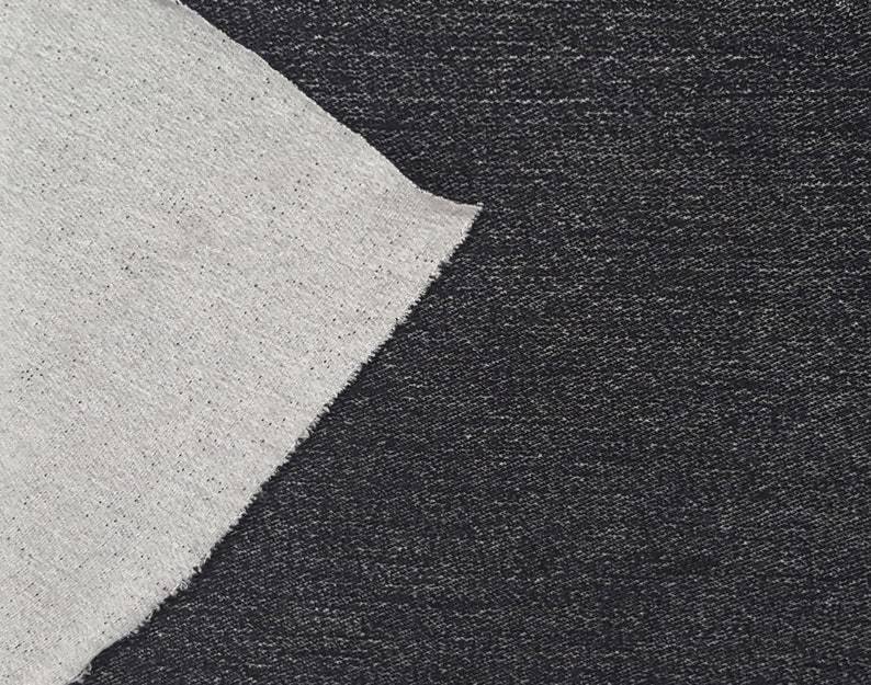 Gray Black Yarn Dye French Terry Knit Cotton Blend